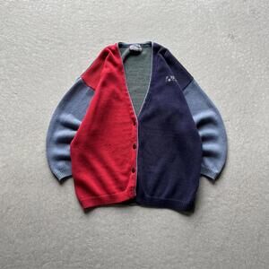 Vintage 90s Paris Sport Club Colorblock Cardigan